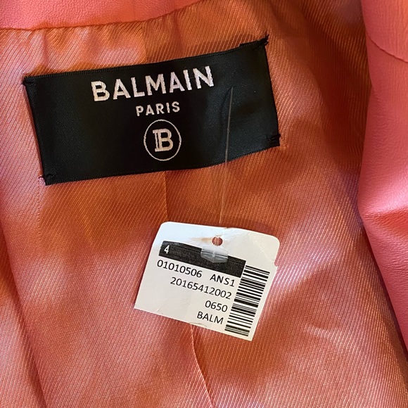 ❌❌SOLD❌❌2️⃣1️⃣0️⃣0️⃣ NWT Authentic Balmain Leather Blazer Size 36-S - Picture 5 of 13